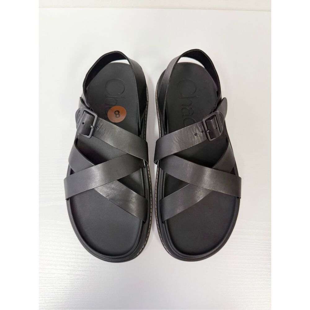 Chaco Townes Slingback Strappy Sandals Womens Size 8 M Black Leather JCH109472
